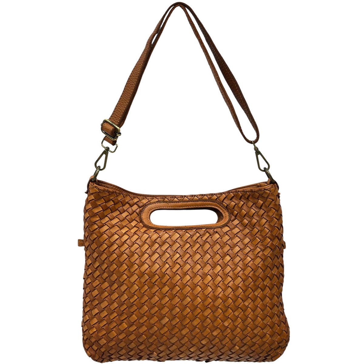 Calista Convertible Woven Italian Leather Bag - Leather Italiano