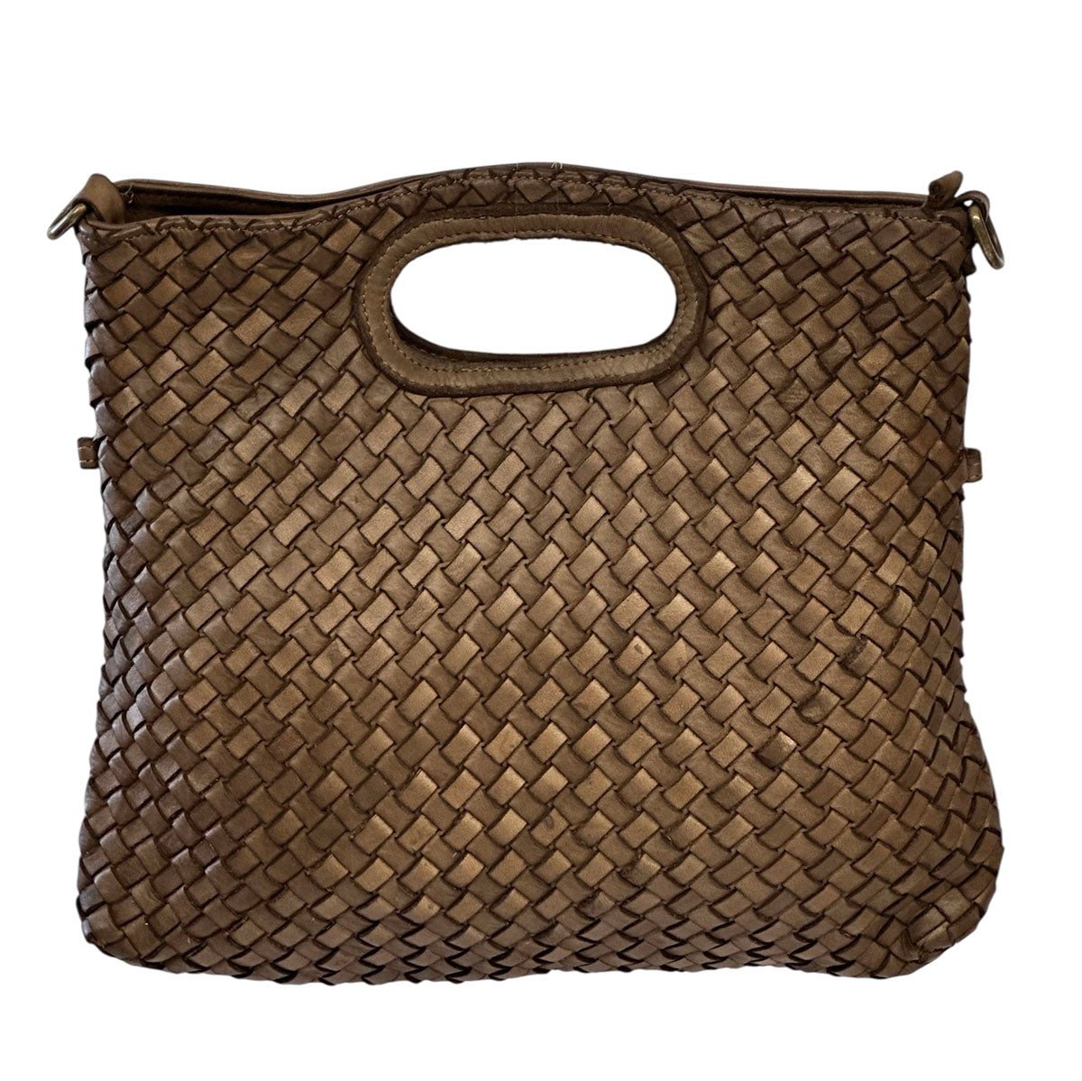 Calista Convertible Woven Italian Leather Bag - Leather Italiano
