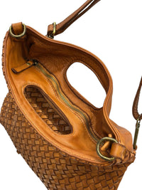 Calista Convertible Woven Italian Leather Bag - Leather Italiano