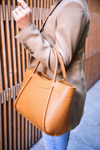 Carina Leather Tote Bag - Leather Italiano