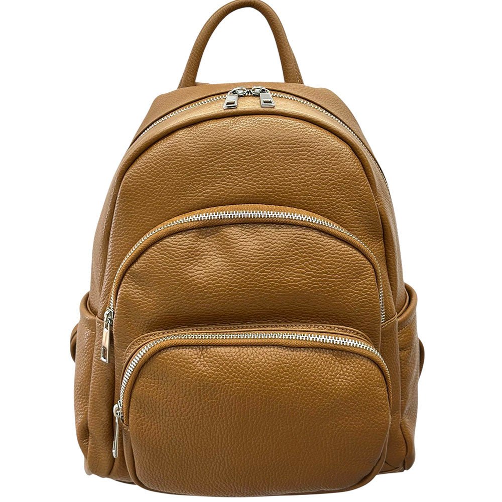 Carola Cow Leather Travel Backpack - Leather Italiano