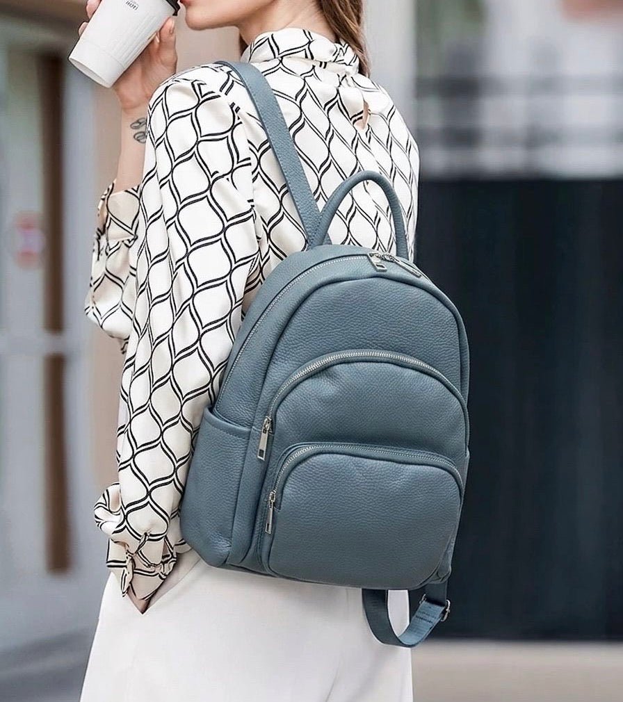 Carola Cow Leather Travel Backpack - Leather Italiano