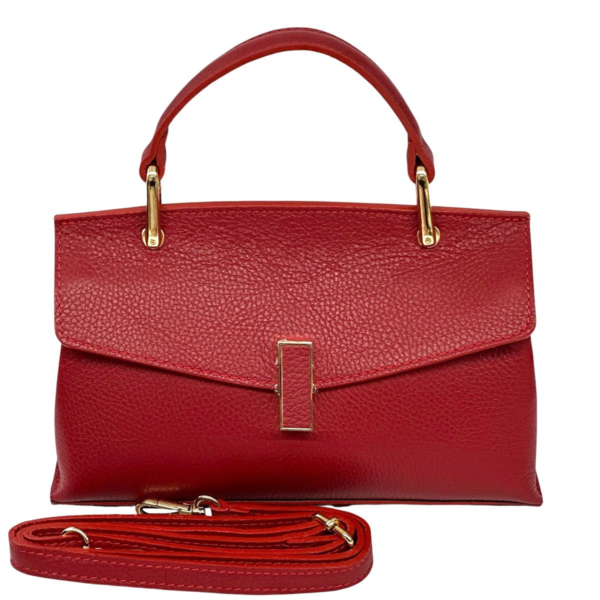 Casimira Italian Leather Envelope Top Handle Bag - Leather Italiano