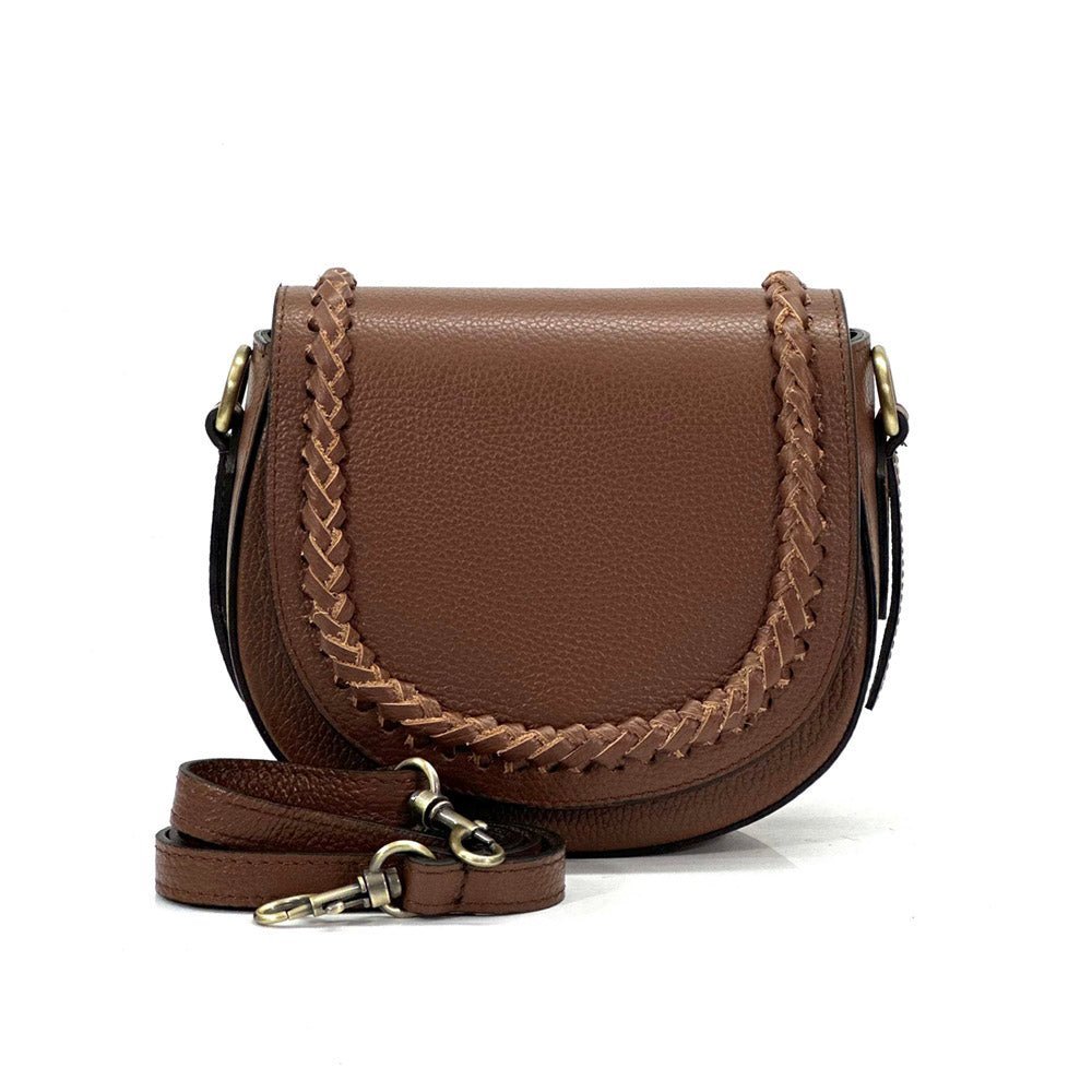 Cecilia Leather Crossbody: Crescent Bag - Leather Italiano