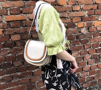 Cecilia Leather Crossbody: Crescent Bag - Leather Italiano