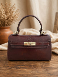 Celestine Italian Leather Top Handle Bag - Leather Italiano