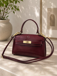 Celestine Italian Leather Top Handle Bag - Leather Italiano