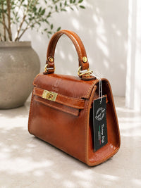Celestine Italian Leather Top Handle Bag - Leather Italiano