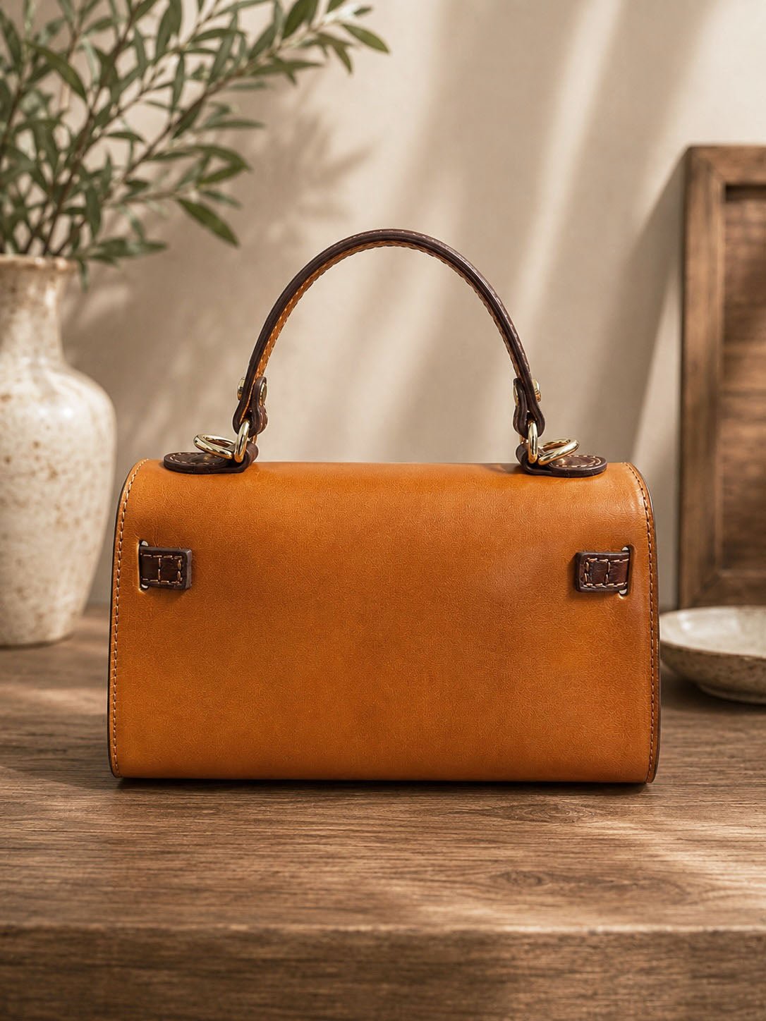 Celestine Italian Leather Top Handle Bag - Leather Italiano