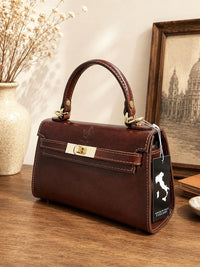 Celestine Italian Leather Top Handle Bag - Leather Italiano