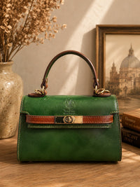 Celestine Italian Leather Top Handle Bag - Leather Italiano