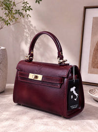 Celestine Italian Leather Top Handle Bag - Leather Italiano