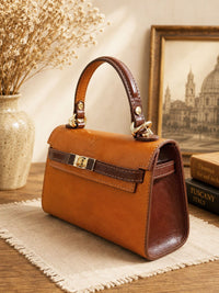 Celestine Italian Leather Top Handle Bag - Leather Italiano