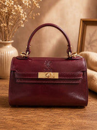 Celestine Italian Leather Top Handle Bag - Leather Italiano