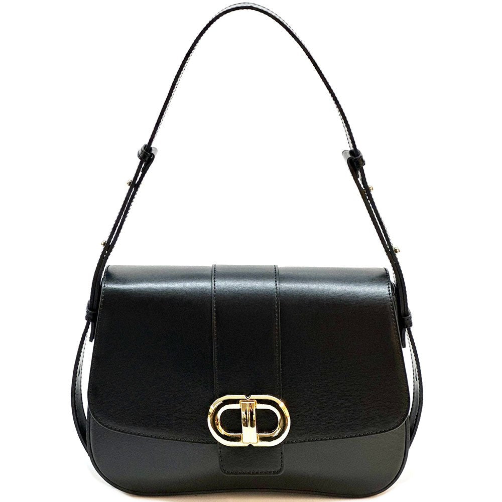 Claribel Leather Shoulder Bag - Leather Italiano