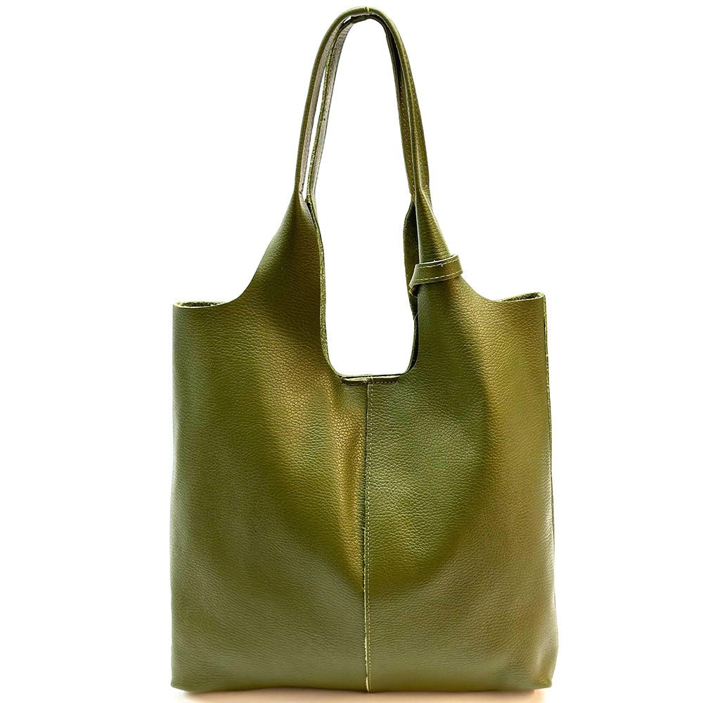 Claudia Italian Leather Shoulder Bag – Spacious & Handcrafted Elegance - Leather Italiano