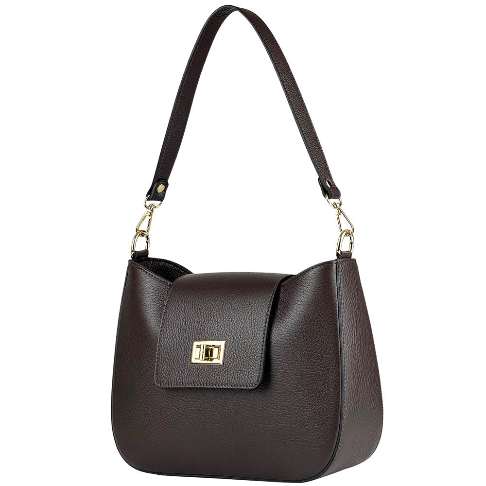 Costanza Structured Leather Shoulder Bag - Leather Italiano