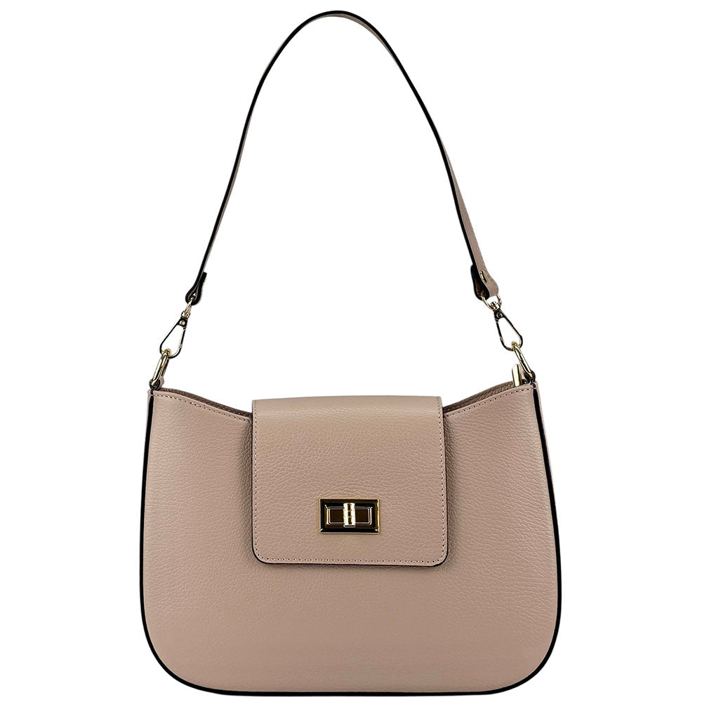 Costanza Structured Leather Shoulder Bag - Leather Italiano