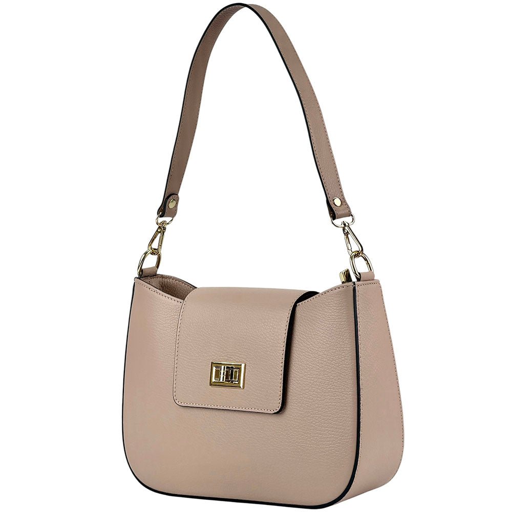 Costanza Structured Leather Shoulder Bag - Leather Italiano