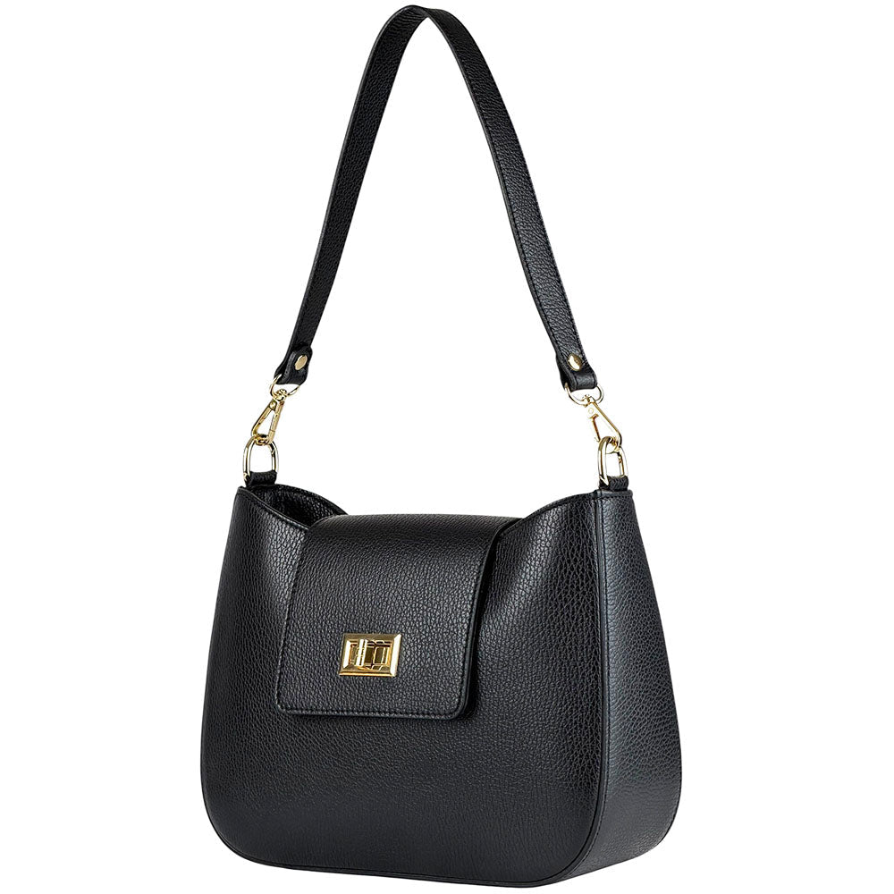 Costanza Structured Leather Shoulder Bag - Leather Italiano