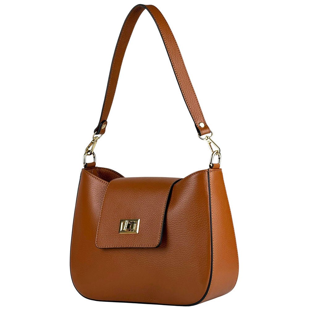 Costanza Structured Leather Shoulder Bag - Leather Italiano