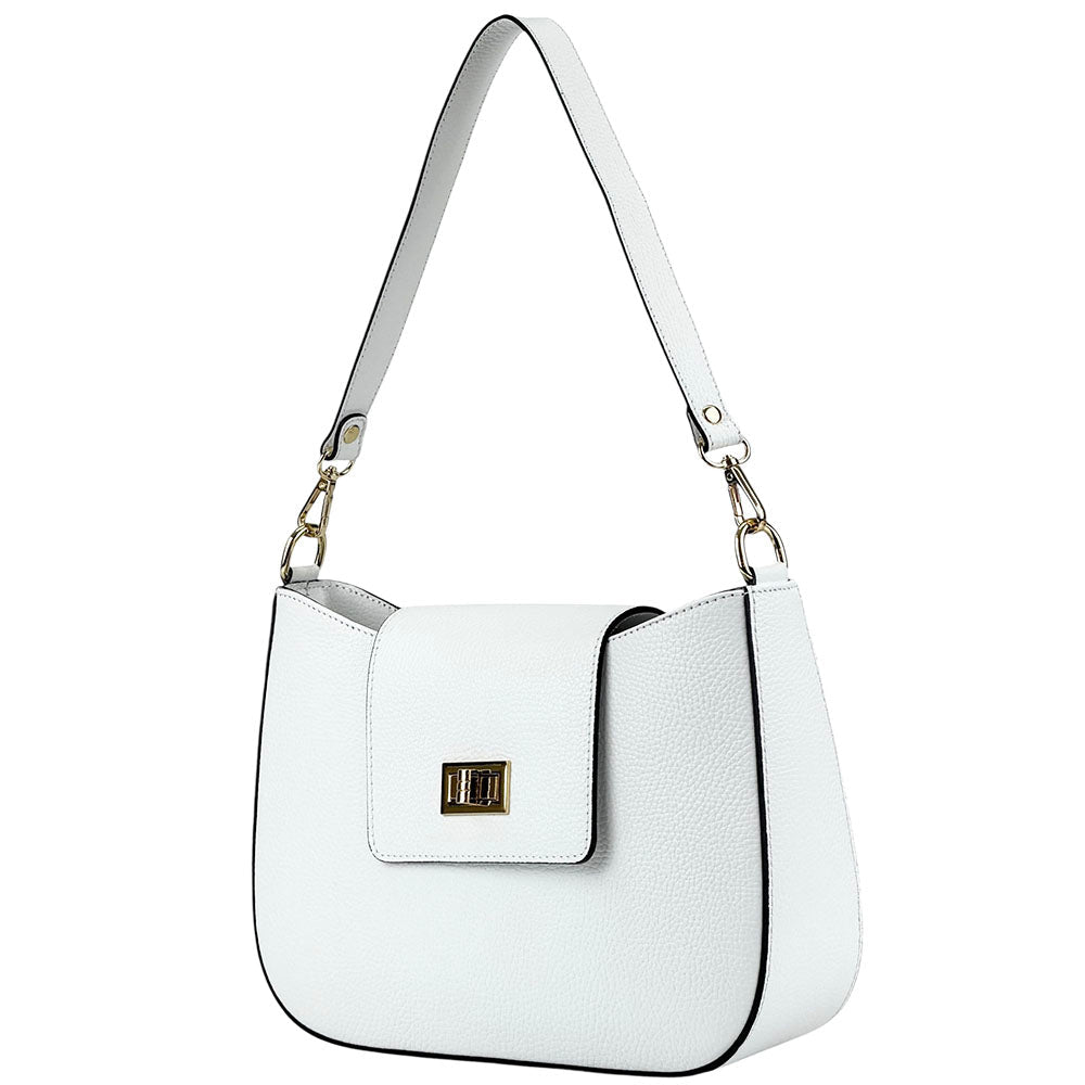 Costanza Structured Leather Shoulder Bag - Leather Italiano