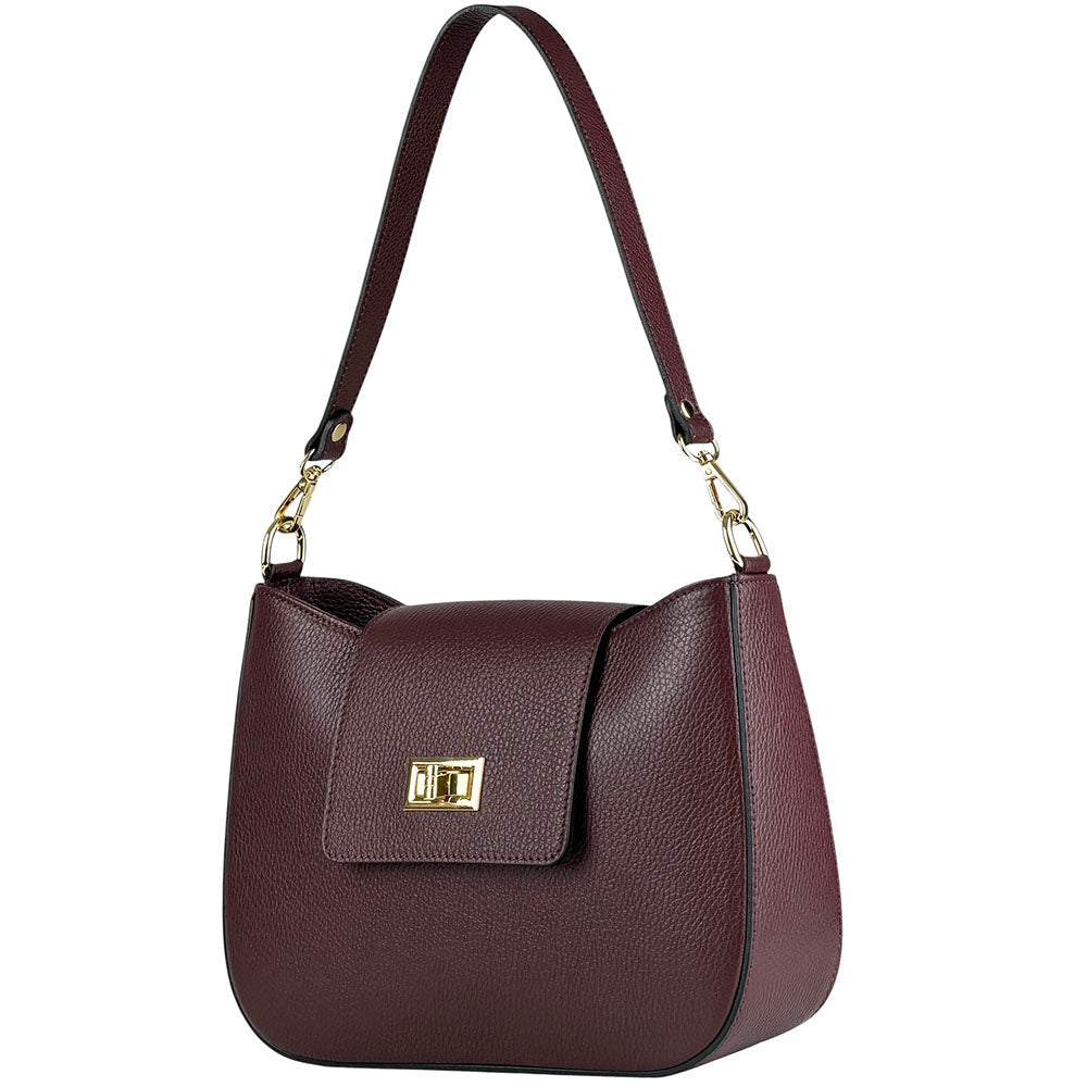 Costanza Structured Leather Shoulder Bag - Leather Italiano