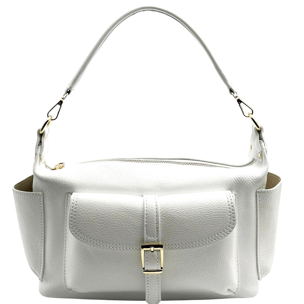 Delvira Pocket Cow Leather Shoulder Bag - Leather Italiano