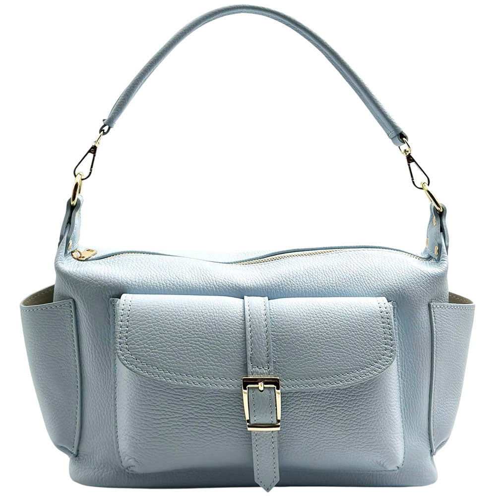 Delvira Pocket Cow Leather Shoulder Bag - Leather Italiano