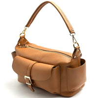 Delvira Pocket Cow Leather Shoulder Bag - Leather Italiano