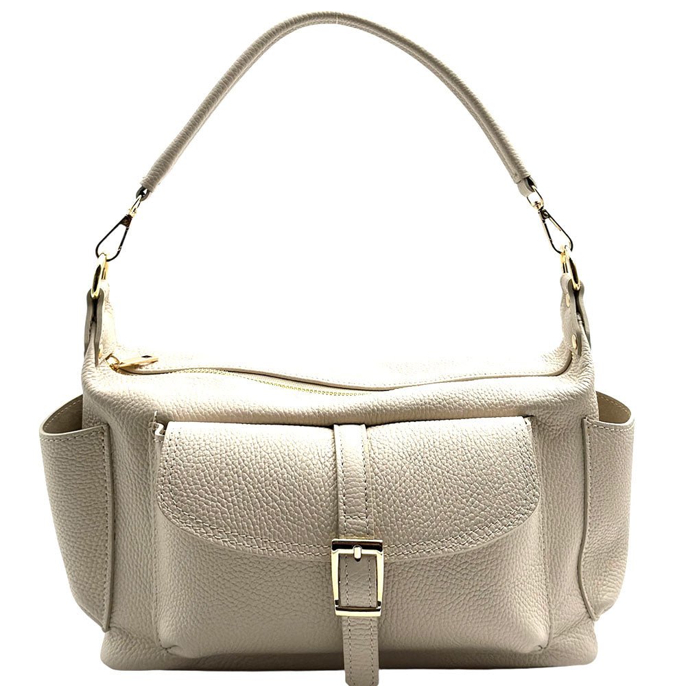 Delvira Pocket Cow Leather Shoulder Bag - Leather Italiano