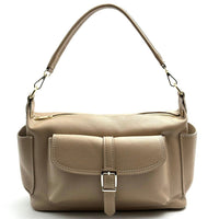 Delvira Pocket Cow Leather Shoulder Bag - Leather Italiano