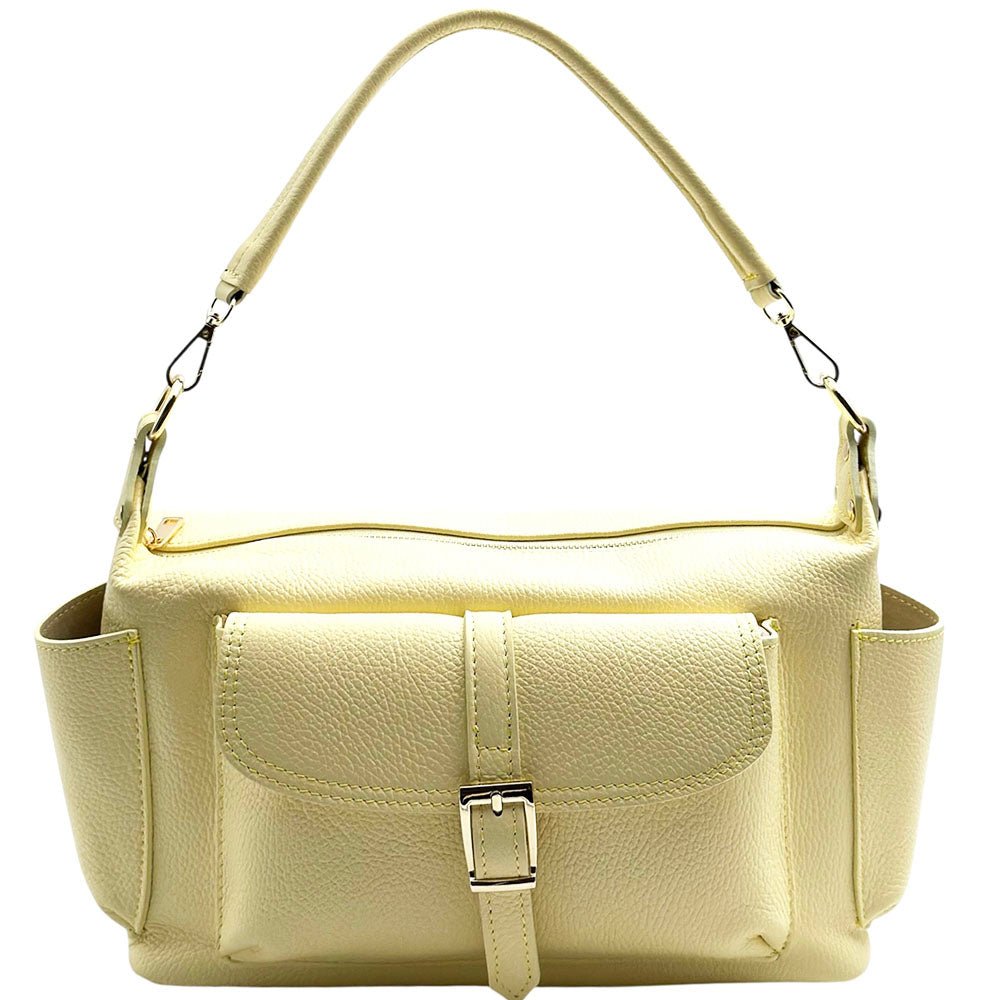Delvira Pocket Cow Leather Shoulder Bag - Leather Italiano