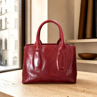 Diletta Compact Italian Leather Satchel Bag - Leather Italiano