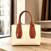 Diletta Compact Italian Leather Satchel Bag - Leather Italiano