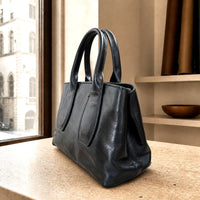 Diletta Compact Italian Leather Satchel Bag - Leather Italiano