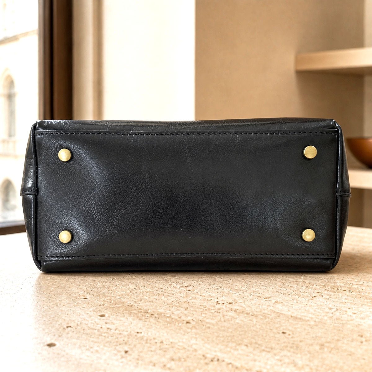 Diletta Compact Italian Leather Satchel Bag - Leather Italiano