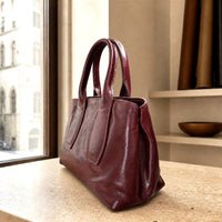 Diletta Compact Italian Leather Satchel Bag - Leather Italiano