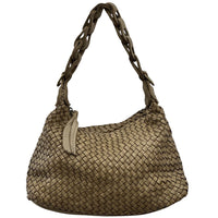 Elarisse Cow Leather Woven Hobo Bag - Leather Italiano