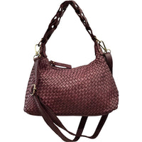 Elarisse Cow Leather Woven Hobo Bag - Leather Italiano