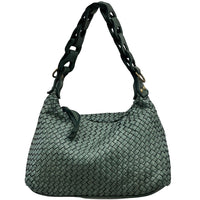 Elarisse Cow Leather Woven Hobo Bag - Leather Italiano