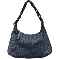 Elarisse Cow Leather Woven Hobo Bag - Leather Italiano