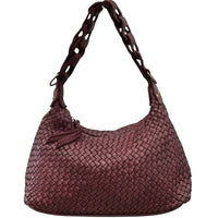 Elarisse Cow Leather Woven Hobo Bag - Leather Italiano