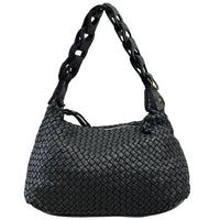 Elarisse Cow Leather Woven Hobo Bag - Leather Italiano