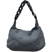 Elarisse Cow Leather Woven Hobo Bag - Leather Italiano