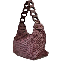 Elarisse Cow Leather Woven Hobo Bag - Leather Italiano