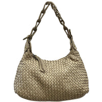 Elarisse Cow Leather Woven Hobo Bag - Leather Italiano