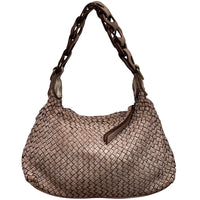 Elarisse Cow Leather Woven Hobo Bag - Leather Italiano