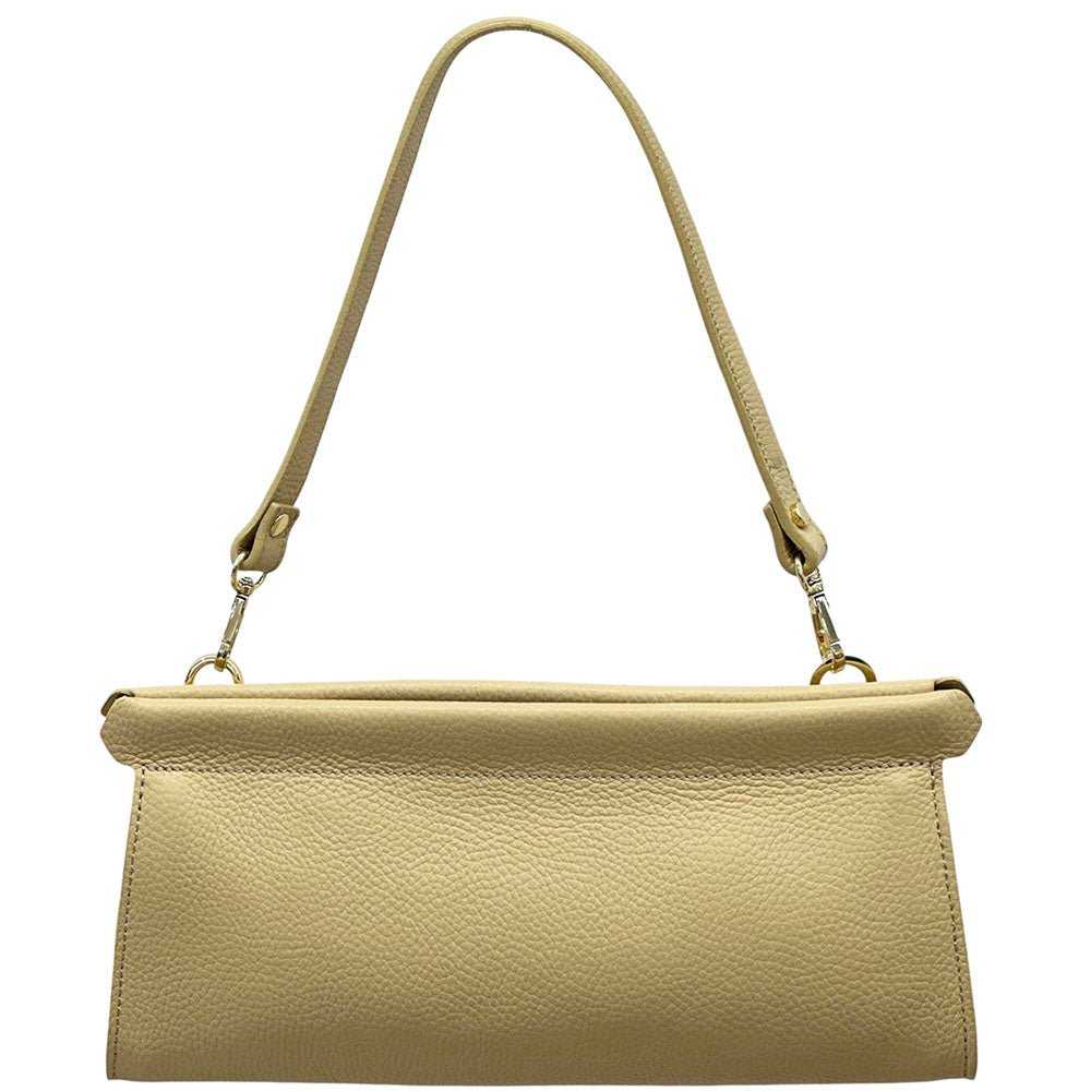 Eliora Italian Cow Leather Convertible Baguette Bag - Leather Italiano