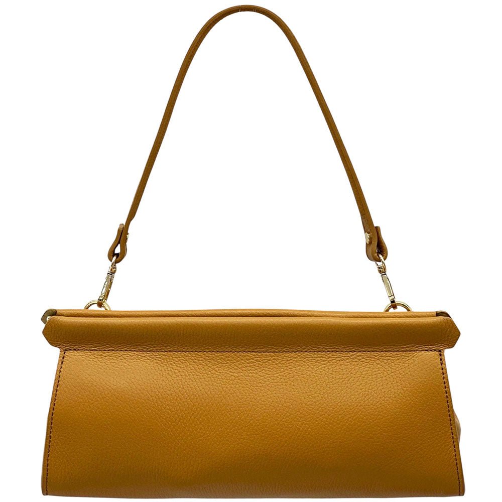 Eliora Italian Cow Leather Convertible Baguette Bag - Leather Italiano